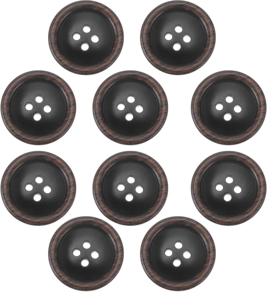Knopen voor hemd broek blazer jas pak trui manchetten naaien breien decoratie voor vrouwen en mannen hars rond 25 mm zwart