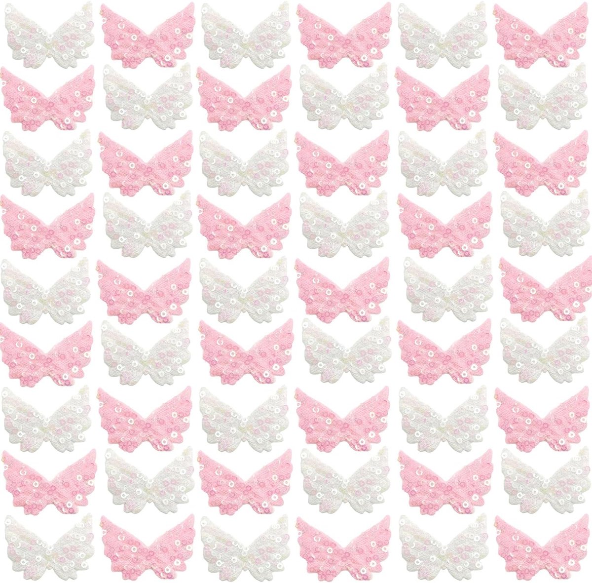 60 stuks engelenvleugels, mini-patches, engelenvleugels, glitter, mini-accessoires, ornament, engelenvleugelpatches om op te strijken, voor stoffen voor kinderen en volwassenen, voor jassen, jeans,