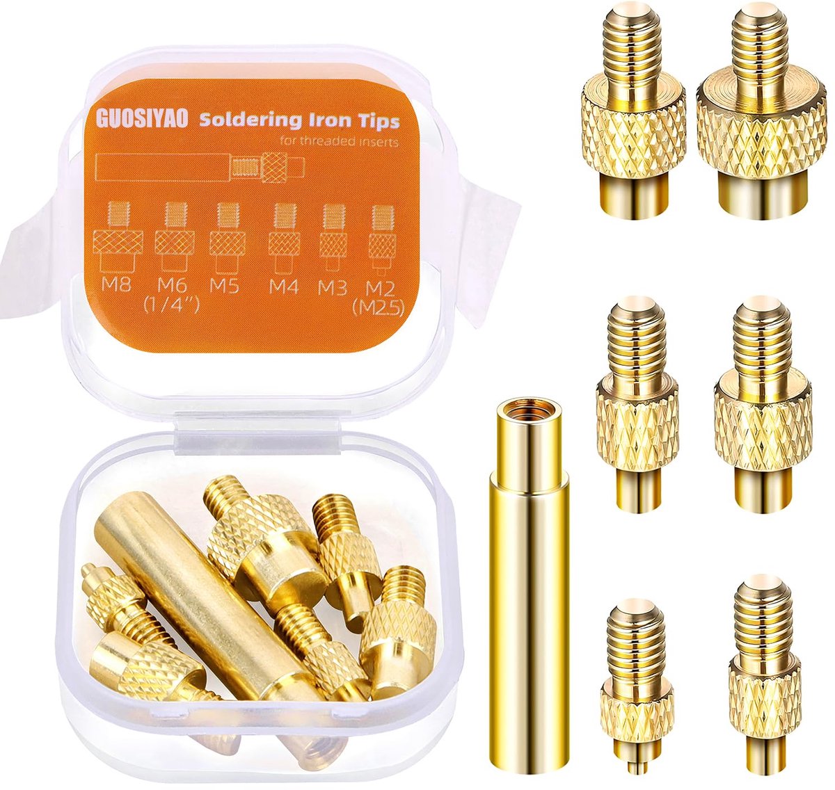 Draadinsert M2 M3 M4 M5 M6 M8 - Messing - Hoge precisie - Ideaal voor 3D printprojecten - ShopVlot