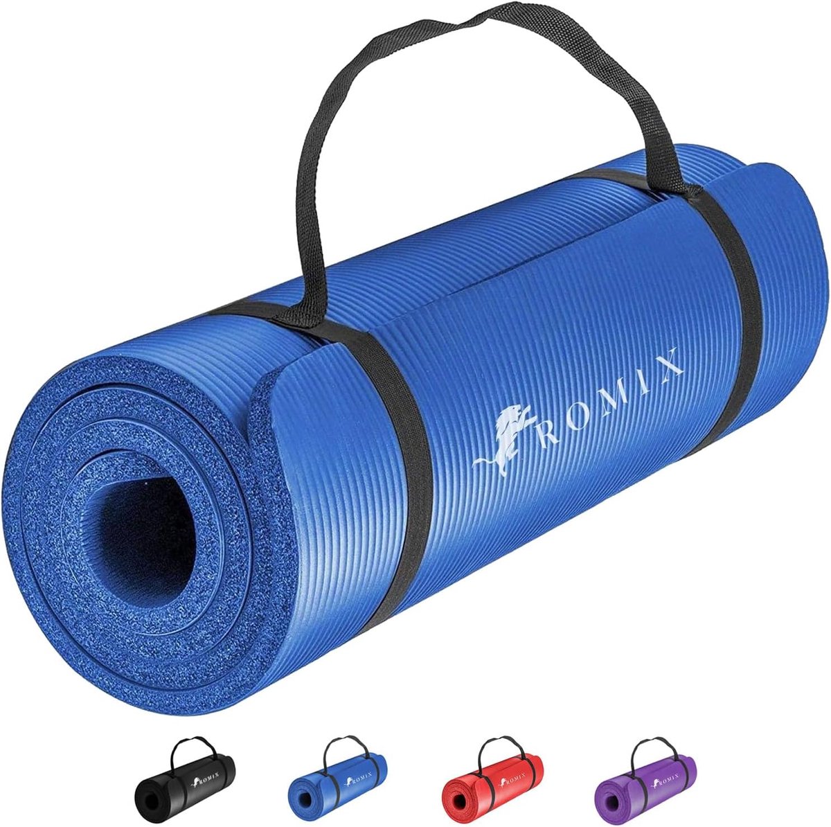SnelShoppen - Yoga Mat 10 mm Dikke Antislip NBR Schuim Oefenmat met Draagtas en Riem (180 x 60 cm) - Milieuvriendelijk Fitness Mat voor Thuis, Pilates