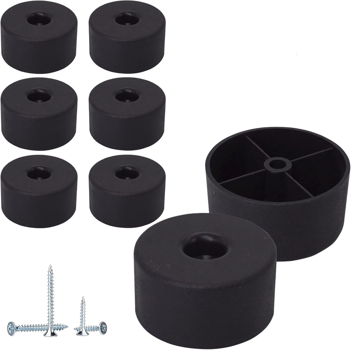 Meubelpoot 25 mm - Zwart kunststof - Modern design - Geschikt voor meubels - ShopVlot