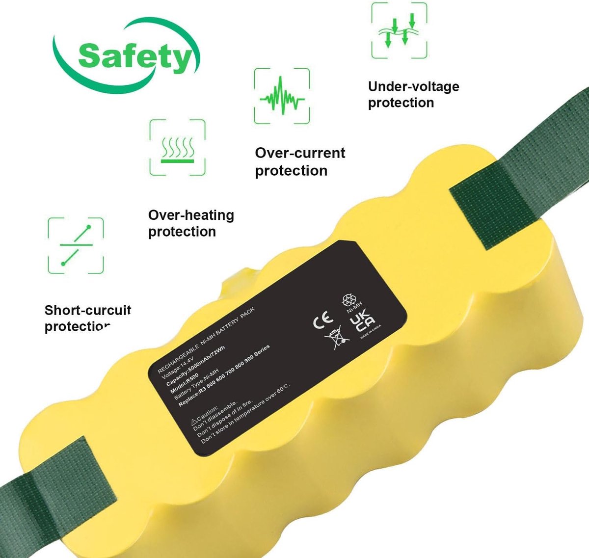 5000mAh reservebatterij voor iRobot Roomba 510 530 531 532 533 535 536 540 545 550 552 560 562 570 580 581 585 595 600 6100 620 liter. 630 650 660 700 760 770 780 790 800 870 880 900 980 accu [14,4 V