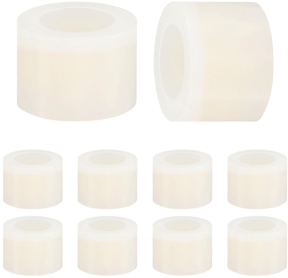 Set van 100 nylon ringen, 4,2 mm ID 7 mm OD 5 mm lengte ronde plastic afstandhouder afstandhouder niet-schroefdraad voor M4 schroeven/bouten/stopcontact/schakelaarhouder [wit]