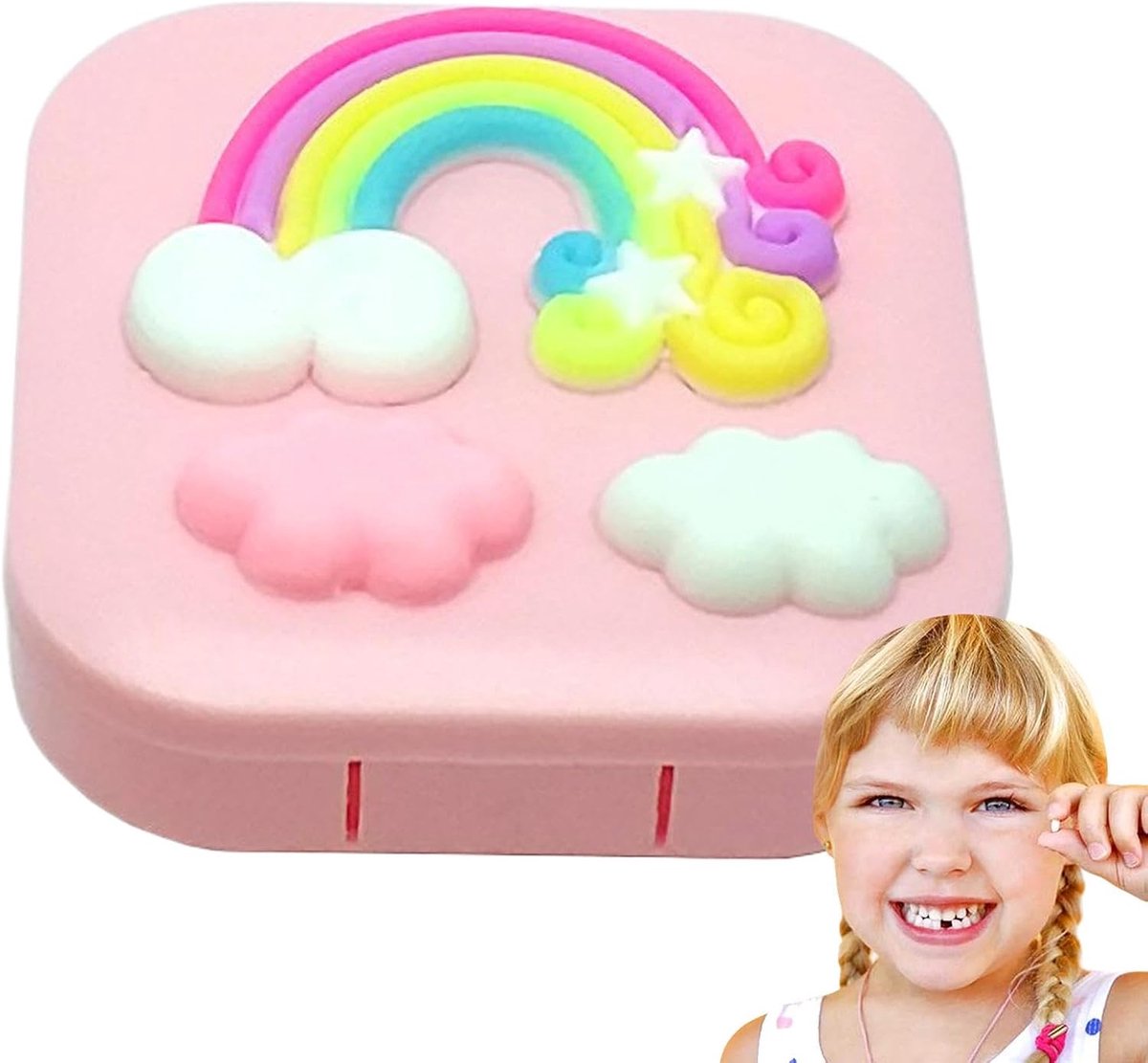 Tandenfeedoos, Tandenfeedoos Leuke creatieve Rainbow Cloud-thema
