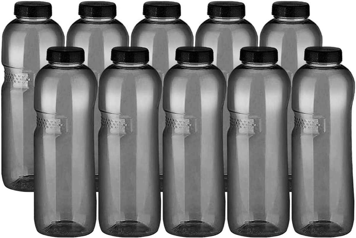 10 x Tritan drinkfles 1,0 l kavodrink waterfles zwart sportfles BPA-vrij fles 1000 ml