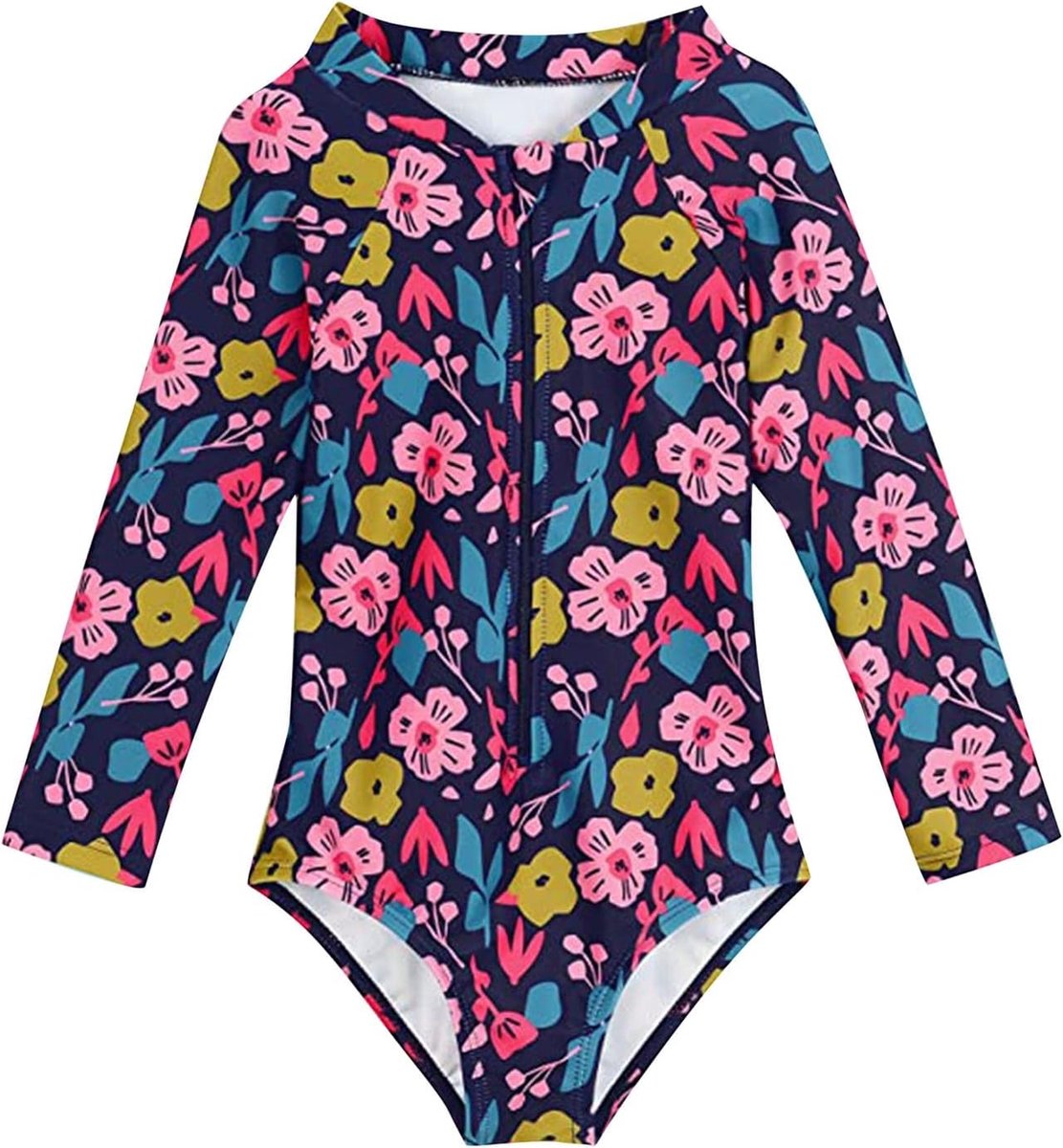 Badpak voor meisjes, kinderen, 2-delig, bikini, uv-bescherming, zonwering, bloemen, ruches, strand, zwembad, zomer, vakantie, chic, A61