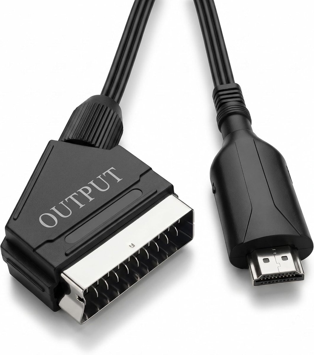 Naar SCART Converter Kabel 1m, USB-voeding voor Oude SCART-TV's