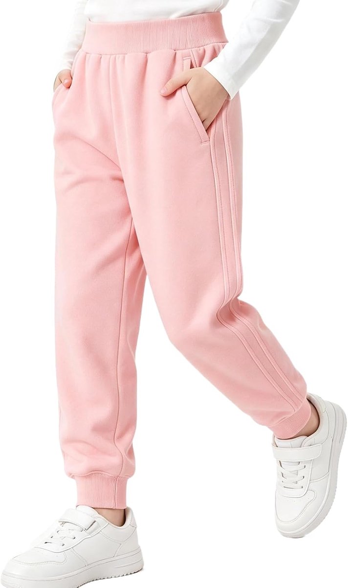 Joggingbroek voor Jongens Meisjes, Jogger Broek met Elastische Tailleband en Zakken, Lange Trainingsbroek Schoolbroek Sportieve Enkelboei Broek Casual Herfstbroek voor Kinderen 5-13 Jaar
