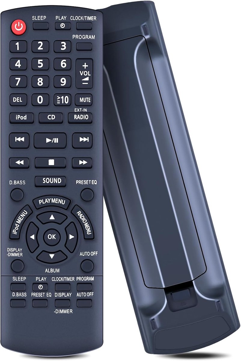 Afstandsbediening vervanging geschikt voor Panasonic Micro HiFi System SC-HC25 SA-PM500DBEB SC-AKX14 SC-PMX5 SC-PM500 SA-PM500EG-K SA-PM500EG-S SA-PM500EP-K SA-PM500GA-K
