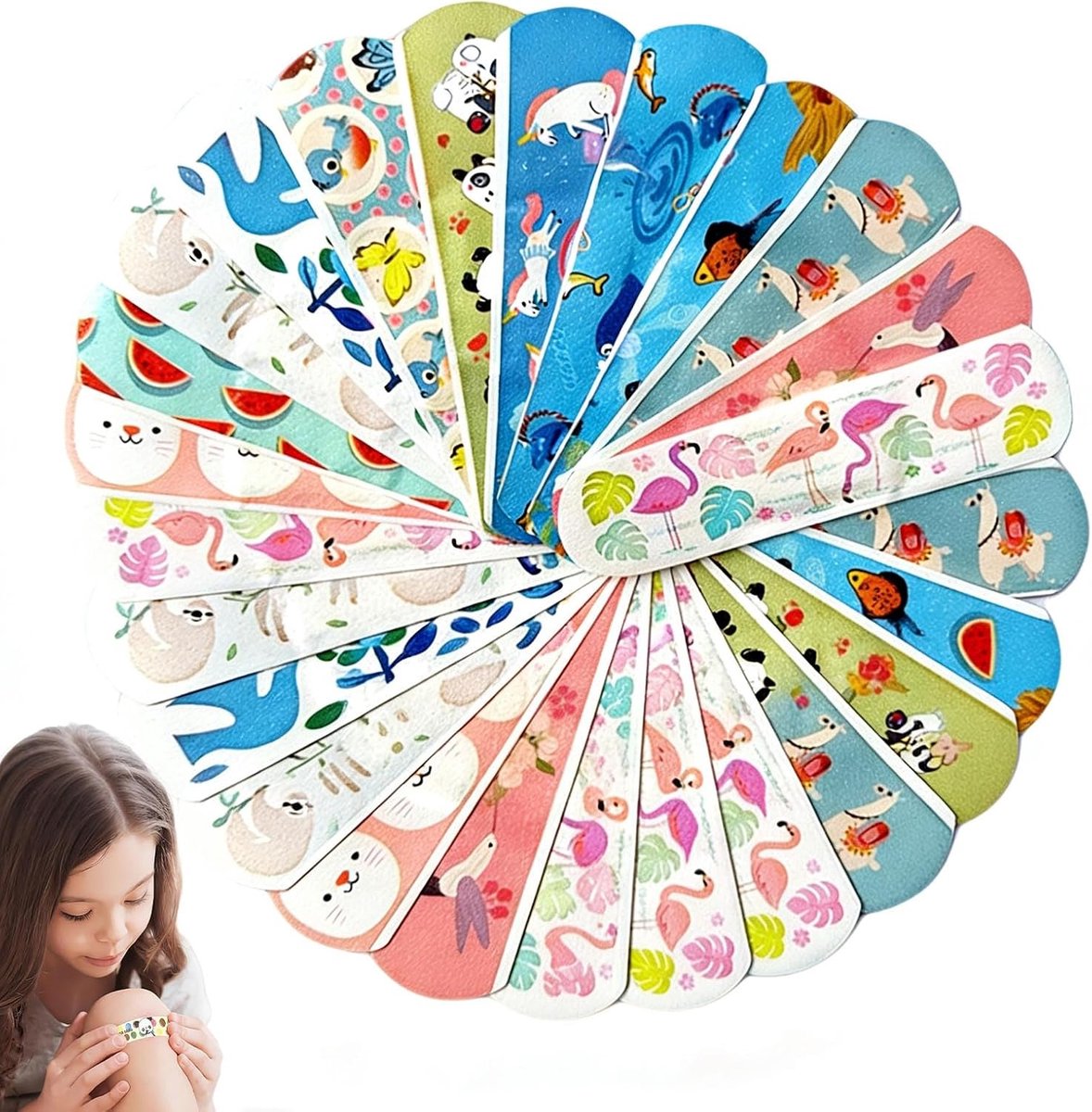 200 stuks kleurrijke kinderstickers, waterdicht, ademend, schattige cartoonontwerpen, hypoallergeen, latexvrij, voor kinderen, kleurige en leuke stickers voor meiden