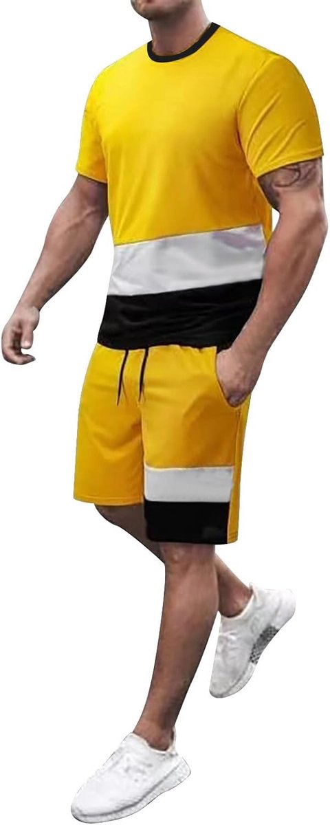 2-delige set voor heren, katoen, joggingpak, lange mouwen, capuchontrui, zacht, rekbaar, comfortabel, sport, training, reizen, A78