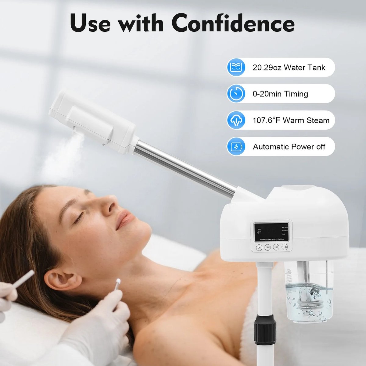 6Seven - Stoomapparaat - Stomer - Gezichtsmassage - Salon - Spa - Home Spa - Nano technologie - Ozone - Gezichtssauna - LED scherm