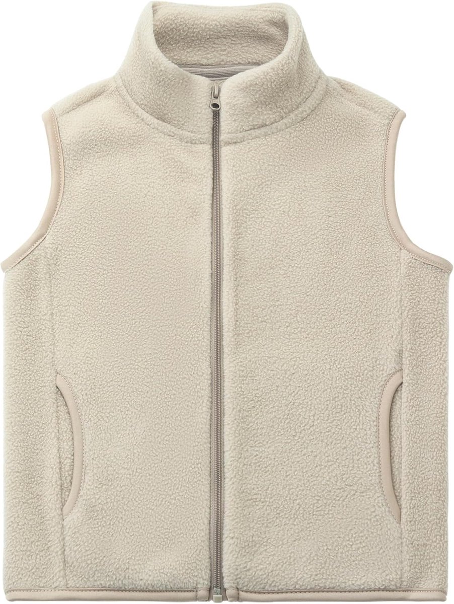 Fleecevest voor peuters en kinderen, volwassenen, mouwloze jas, opstaande kraag, winddicht, ritssluiting, polar fleece, solide ouder-kind, lichte kinderjas, bovenkleding, bovenkleding, bovenstukken,