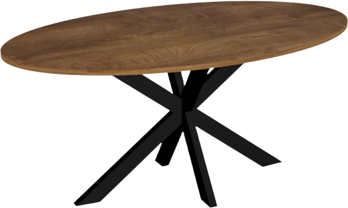 Eettafel ovaal 260cm Rato bruin ovale tafel MDF eetkamertafel