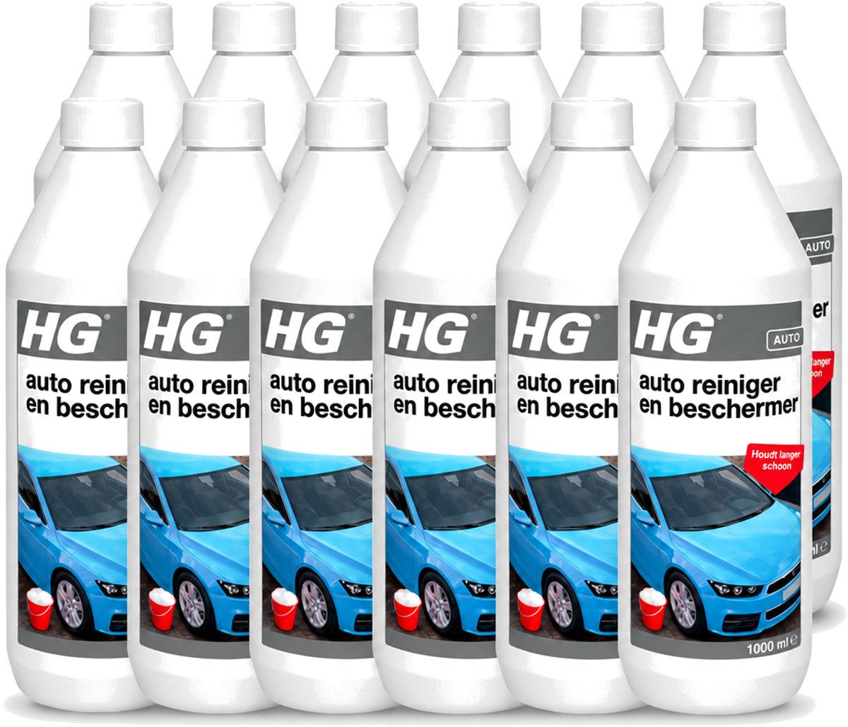 12 x HG - Autoreiniger & Beschermer - Houdt Langer Schoon - 50 tot 60 Wasbeurten - 1L - Voordeelverpakking - 12 stuks