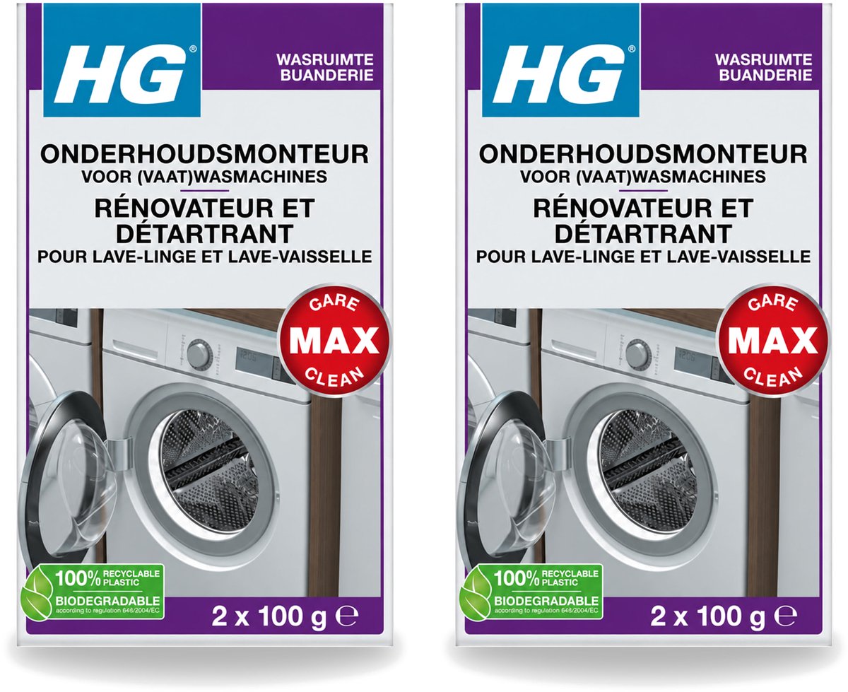 2 x HG - Onderhoudsmonteur Voor (Vaat)Wasmachines - 2 tot 4 Behandelingen - Bulkverpakking - 2 stuks