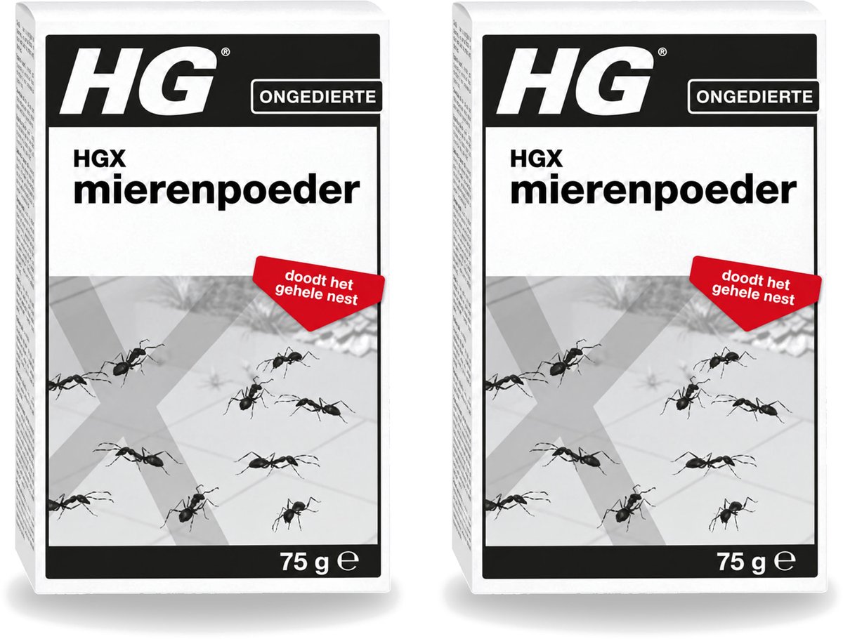 2 x HG X - Ongedierte - Mierenpoeder - Doodt Het Gehele Nest - 75 g - Bulkverpakking - 2 stuks