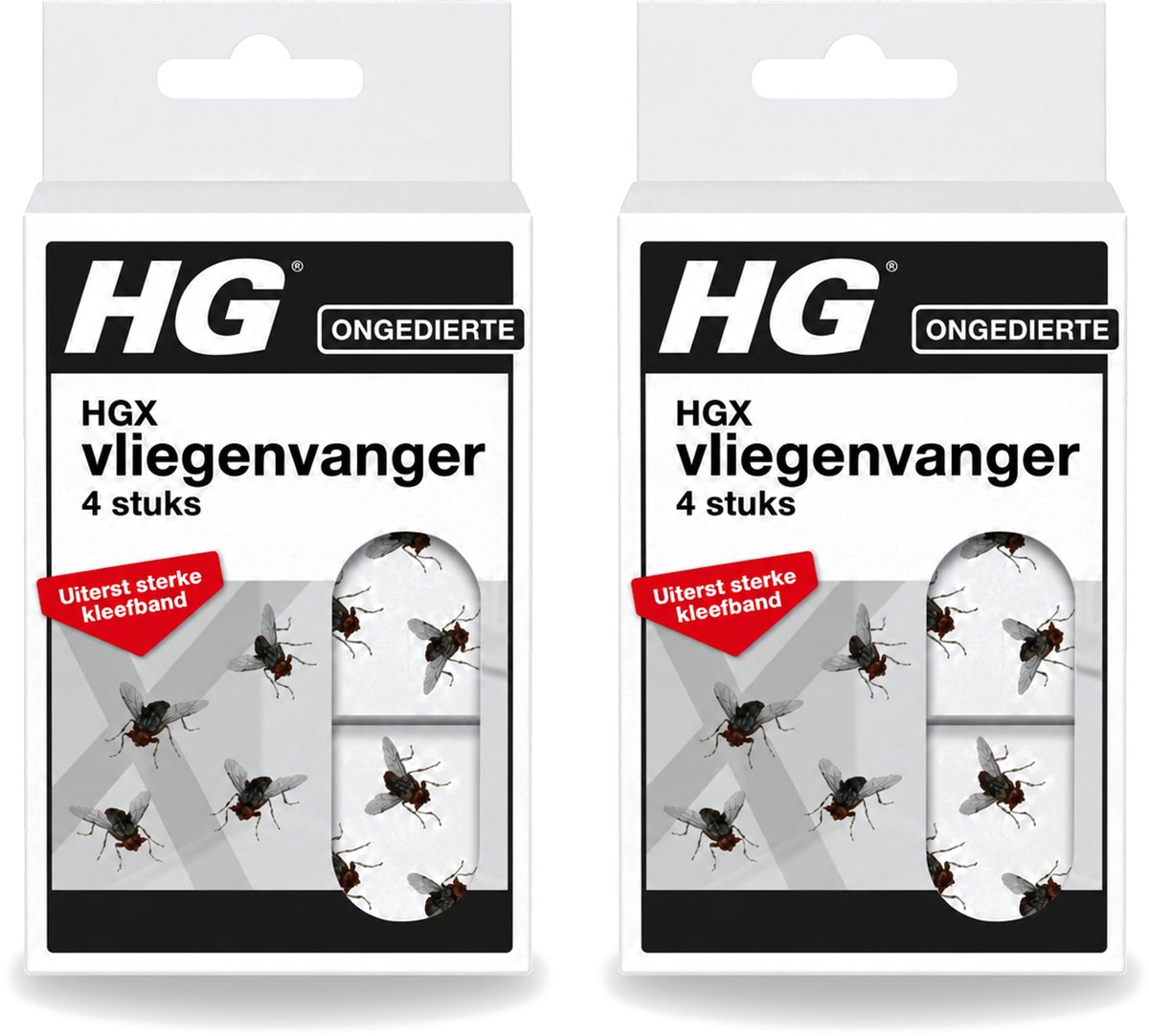 2 x HG X - Vliegenvanger - Uiterst Sterke Kleefband - 4 Vliegenvangers - Bulkverpakking - 2 stuks