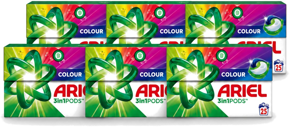 6 x Ariel – Pods 3in1 – Color – 500 g – 25 wasbeurten - Voordeelverpakking - 6 stuks
