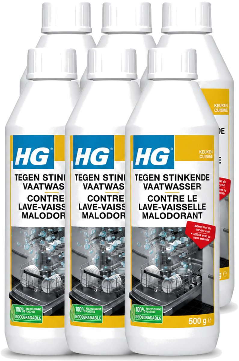 6 x HG - Tegen Stinkende Vaatwasser - Met & Zonder Vaat - 12 Behandelingen - Voordeelverpakking - 6 stuks