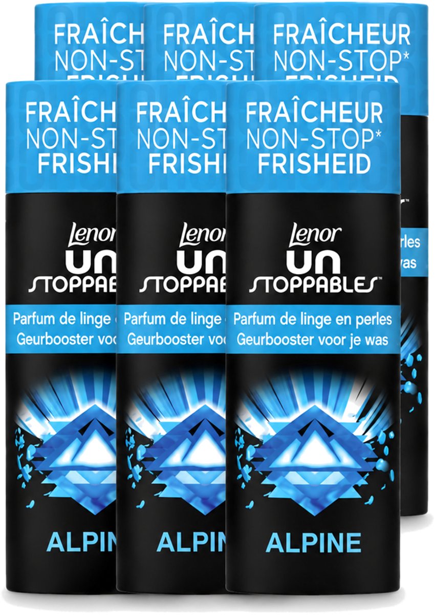 6 x Lenor Unstoppables – Geurbooster – Alpine – 19 Wasbeurten – 235 g - Voordeelverpakking - 6 stuks