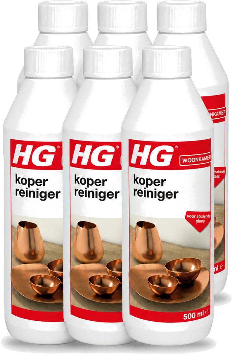 6 x HG - Koper Reiniger - Voor Stralende Glans - 500 ml - Voordeelverpakking - 6 stuks