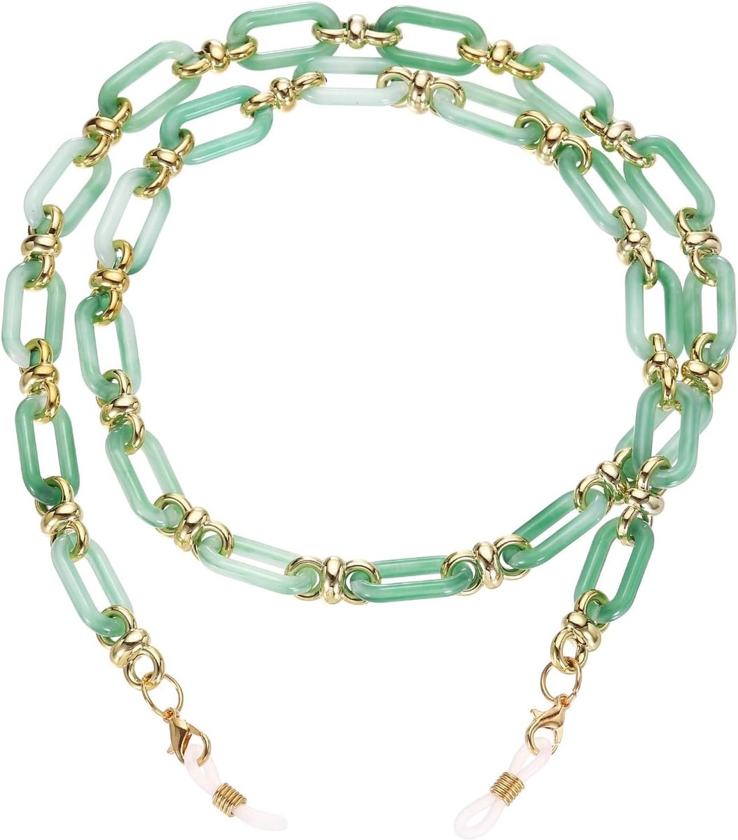 Acryl brillenketting voor dames - stijlvolle brilhouder om de hals, zonnebrilband en koord voor brillen en maskers