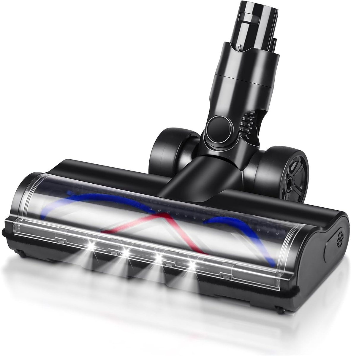 Vervangingshoofd voor Dyson V6 DC58 DC59 DC61 DC62 DC72 DC74 accu-stofzuiger, V-vormige turbo-borstelrol met LED-schijnwerper, geschikt voor hardhouten vloeren en tapijten