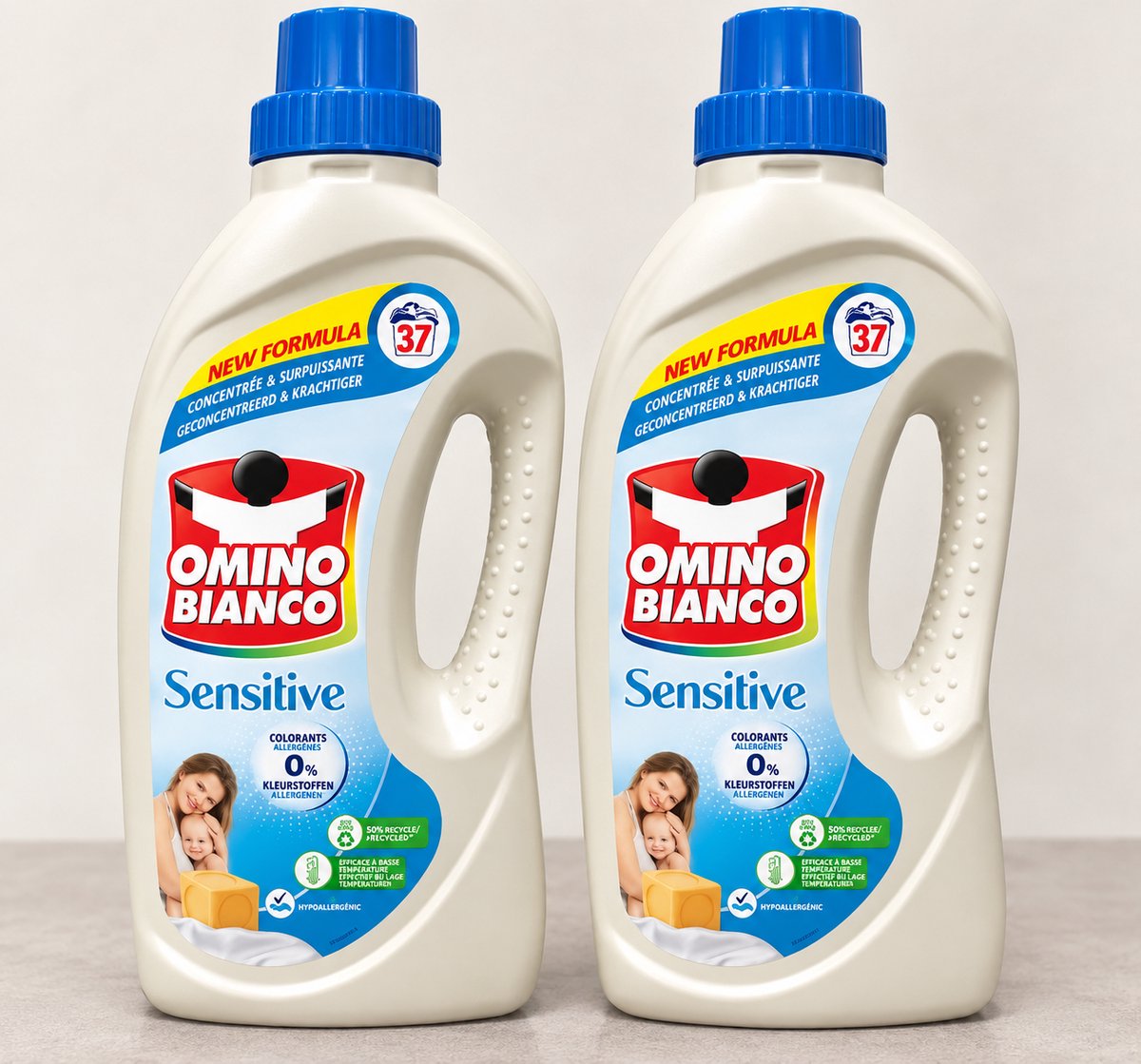 Omino Bianco - Wasmiddel - Sensitive - 2x1,48L - 74 wasbeurten