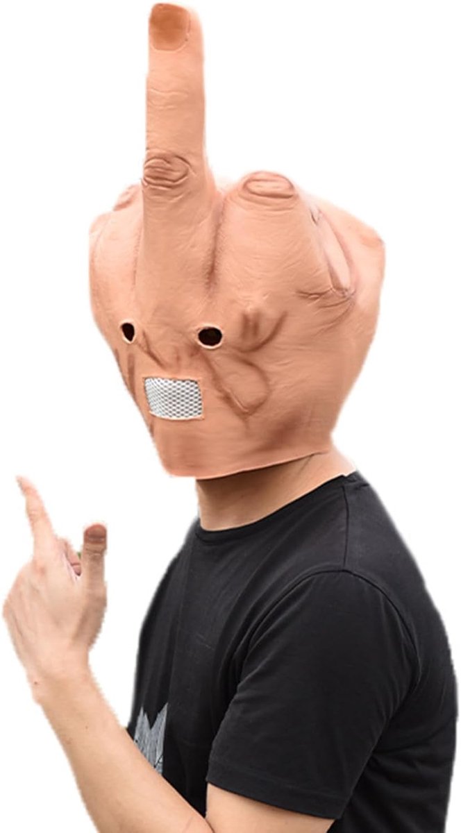 Halloween Kostuum Latex Masker Latex vol Hoofd, Halloween Vinger vol Hoofd Latex Realistisch Grappig Hoofdmasker Voor Halloween Kostuum Carnavalsfeest