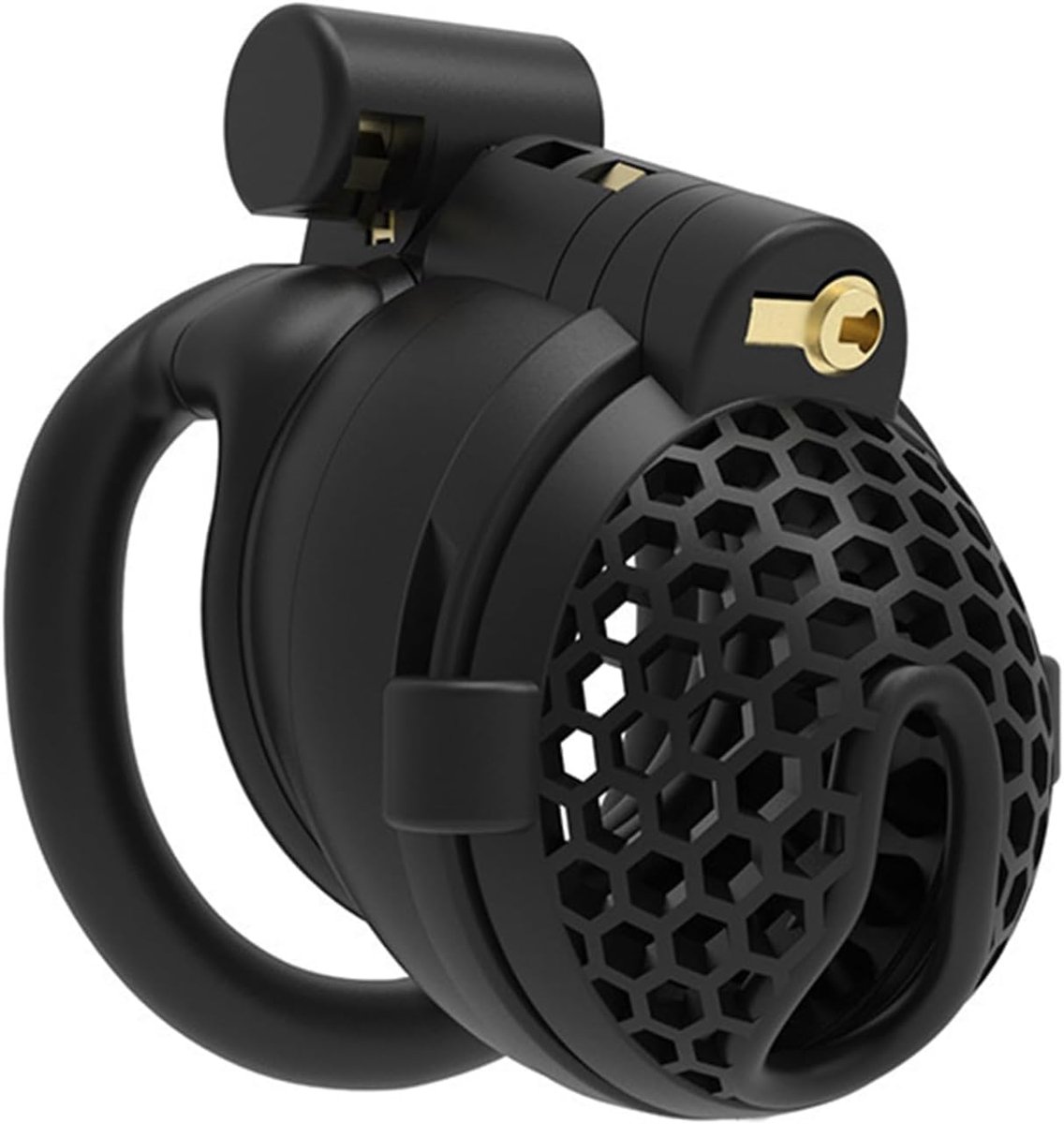 Kuisheidsgordel Voor Mannen, Extreem Met Spikes, Zwarte Peniskoker, 3D-geprinte Peniskoker Met Honingraatpatroon, Fetish BDSM Penisharnas, Klein