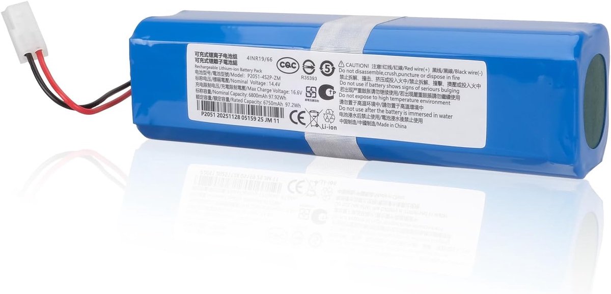 6800mAh 14,4V Accu, Compatibel met Rowenta X-Plorer Series 95, RG7975WH/NS0, RG7987WH/NS0, RR7935WH, RR7975WH/NS0, RR7987WH/NS0 Stofzuiger PN: N047-4S2P, SS-2230002529