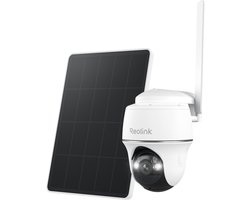 Reolink Go PT Plus + panneau solaire 5MP 2K+ 4G LTE PT Caméra de sécurité mobile extérieure, Panoramique/Inclinaison 355°/140°, Sans fil Énergie solaire, Vision nocturne en couleur, Détection de personnes, véhicules et animaux, Aucun Wi-Fi requis