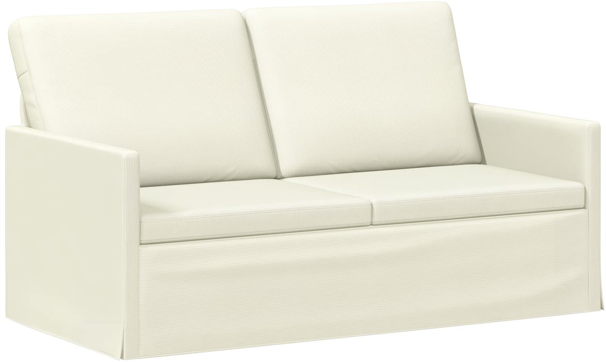 vidaXL 2-zitsbank - Crèmekleurig - 150 - x - 81 - x - 82 - cm - Corduroy - stof