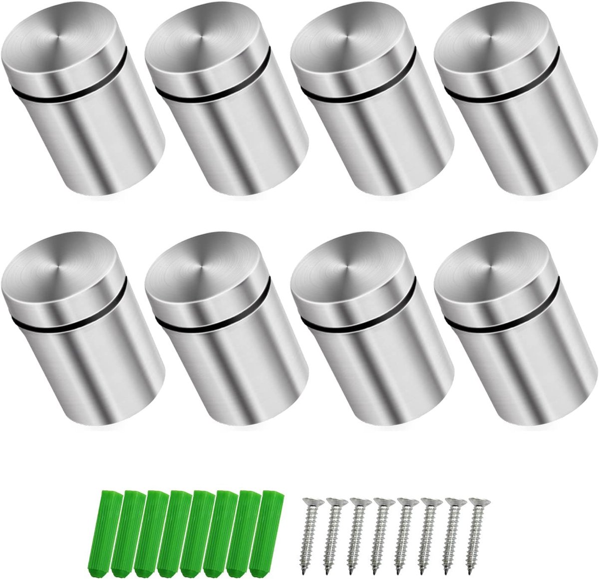 8 stuks reclame schroef nagels teken houders nagel glas standoff bevestigingen, schroef standoff houder voor montage en bevestiging (zilver 18 x 26 mm)