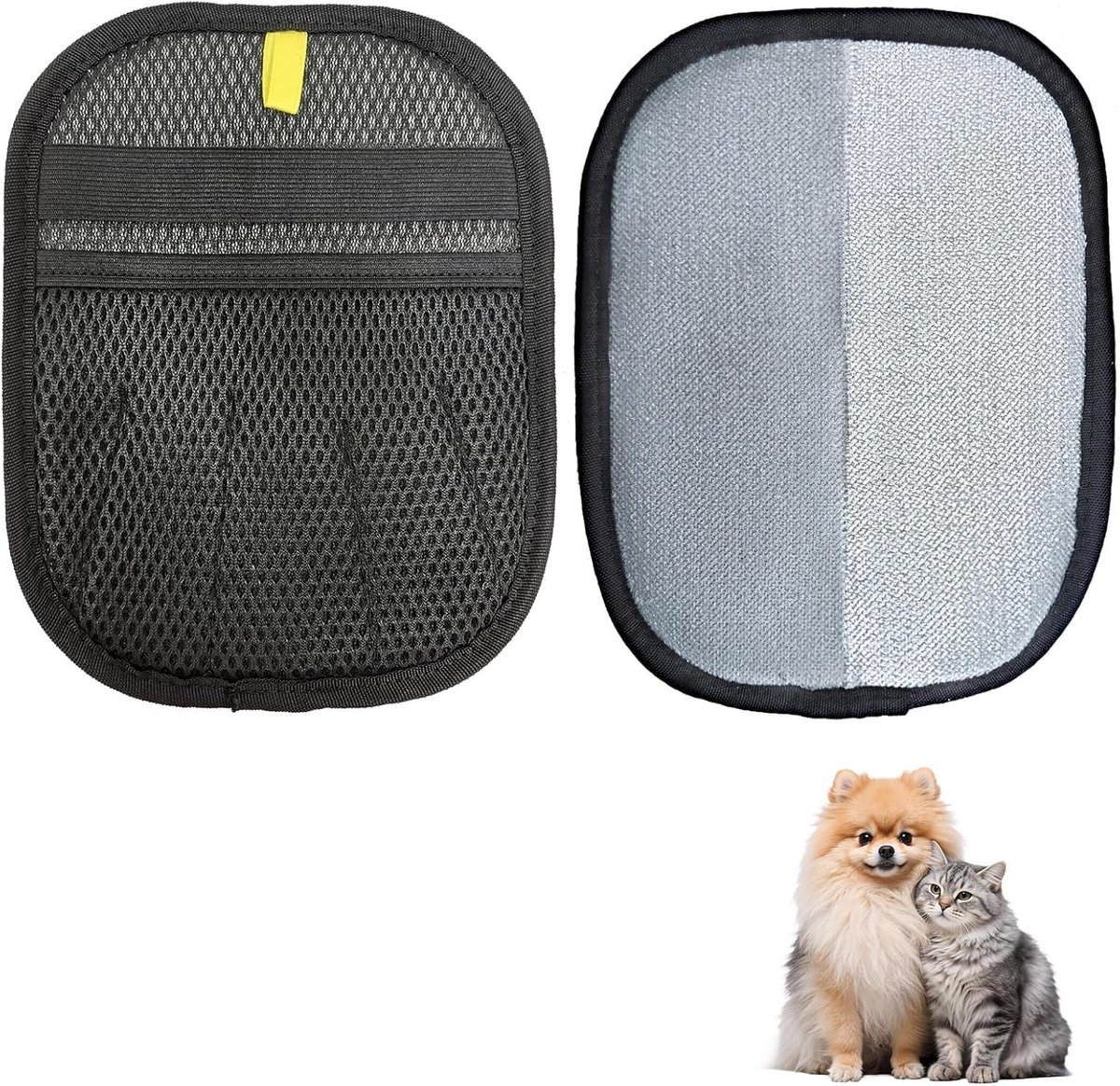 Handschoen voor dierenhaar, 2 stuks, elektrostatische vachtmagneet, pluishandschoen voor dierenharen, dubbelzijdige dierenhaarverwijderingshandschoen voor honden en katten, herbruikbaar, zacht voor de