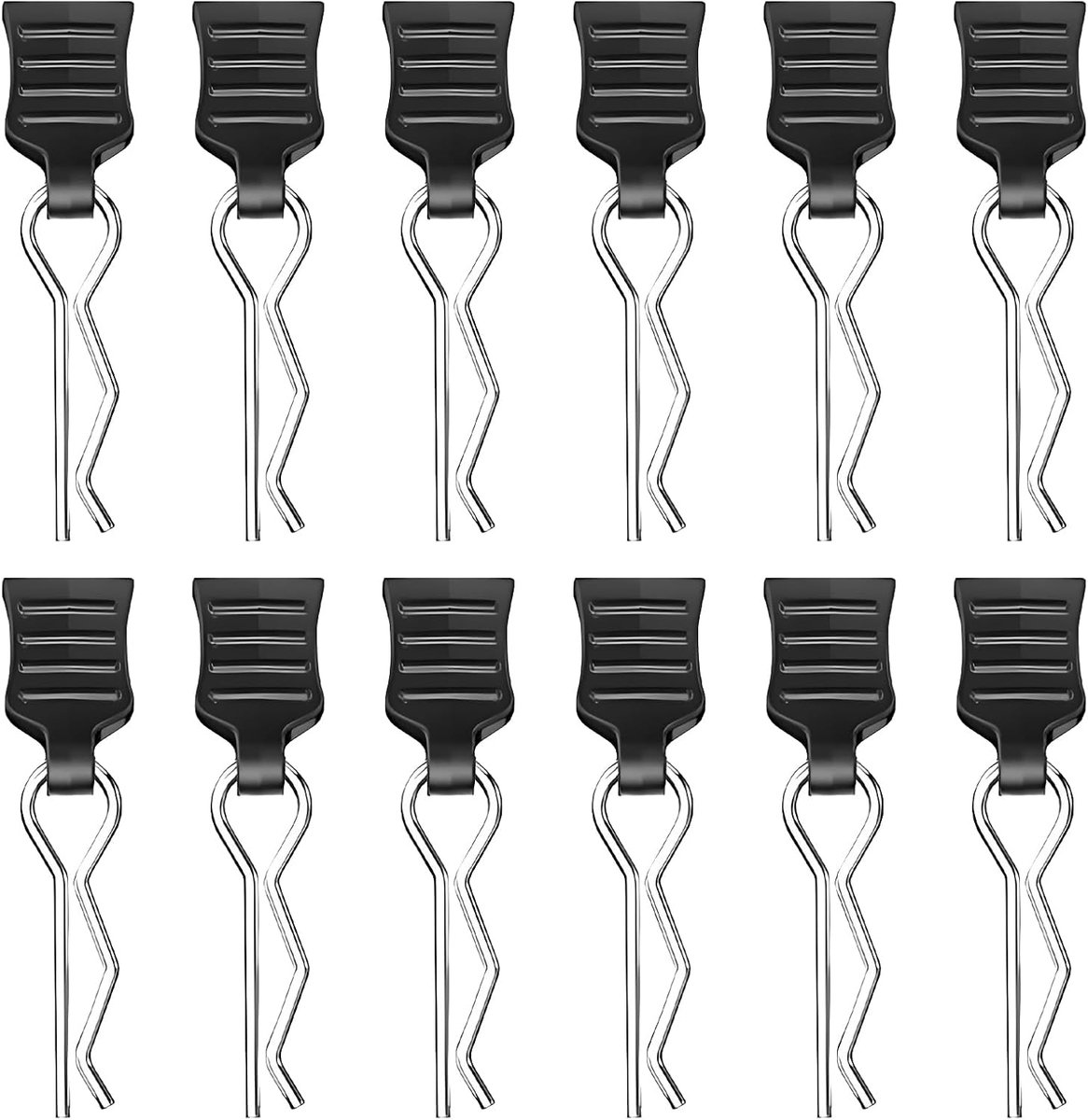12 stuks RC carrosserieclips, roestvrijstalen bodyshell-pins voor RC-auto-onderdelen, RC-accessoires voor, Traxxas RC-auto's voor Deerc Haiboxing-onderdelen, 1/10, 1/12, 1/16, RC