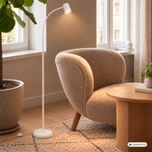 BRILONER Skriva - Vloerlamp - woonkamer staande lamp - leeslampe - excl. GU10 - wit- 127.5cm