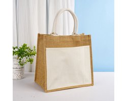 1 draagtas - linnen tas, vintage lege jutezak - boodschappentas - handtas - 30*30*19 cm