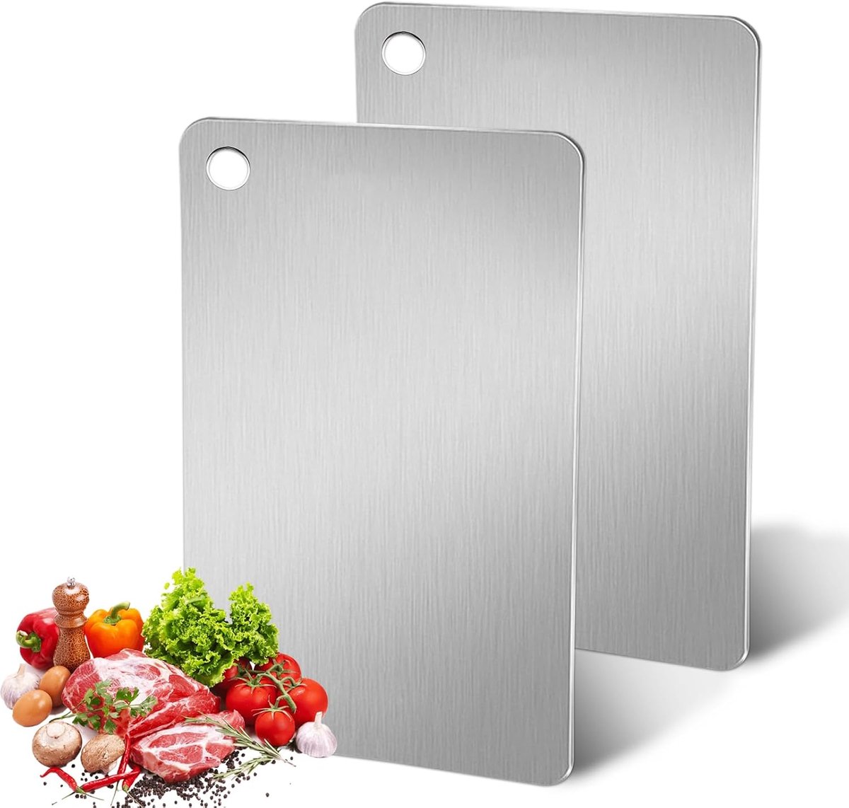 Snijplank, 2 stuks titanium snijplank, roestvrij staal