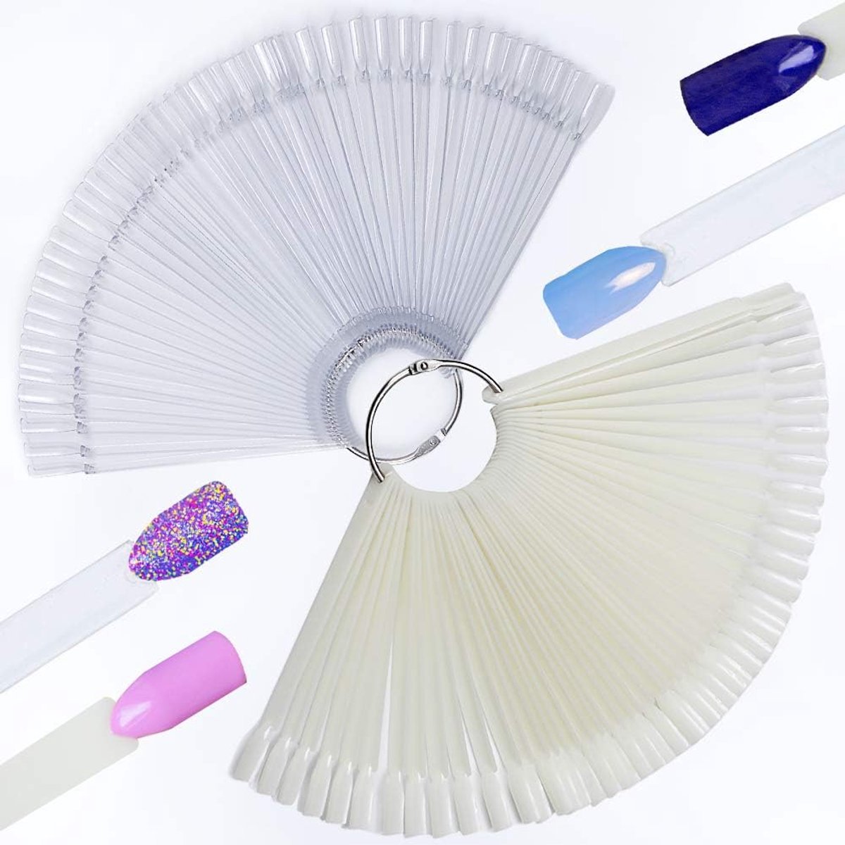 Tips en Sticks voor Polish Gel Salon met Metalen Split Ring Kleur Stalen Sticks Gel Polish Praktijk Gereedschap