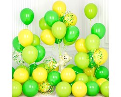 Ballonnen, Ousuga 30 stuks 30,5 cm (12 in) matte lima groene gele confetti latex ballonnen set voor meisjes vrouwen verjaardag baby bruidsborrel jungle Hawaï dinosaurus bruiloft verloving