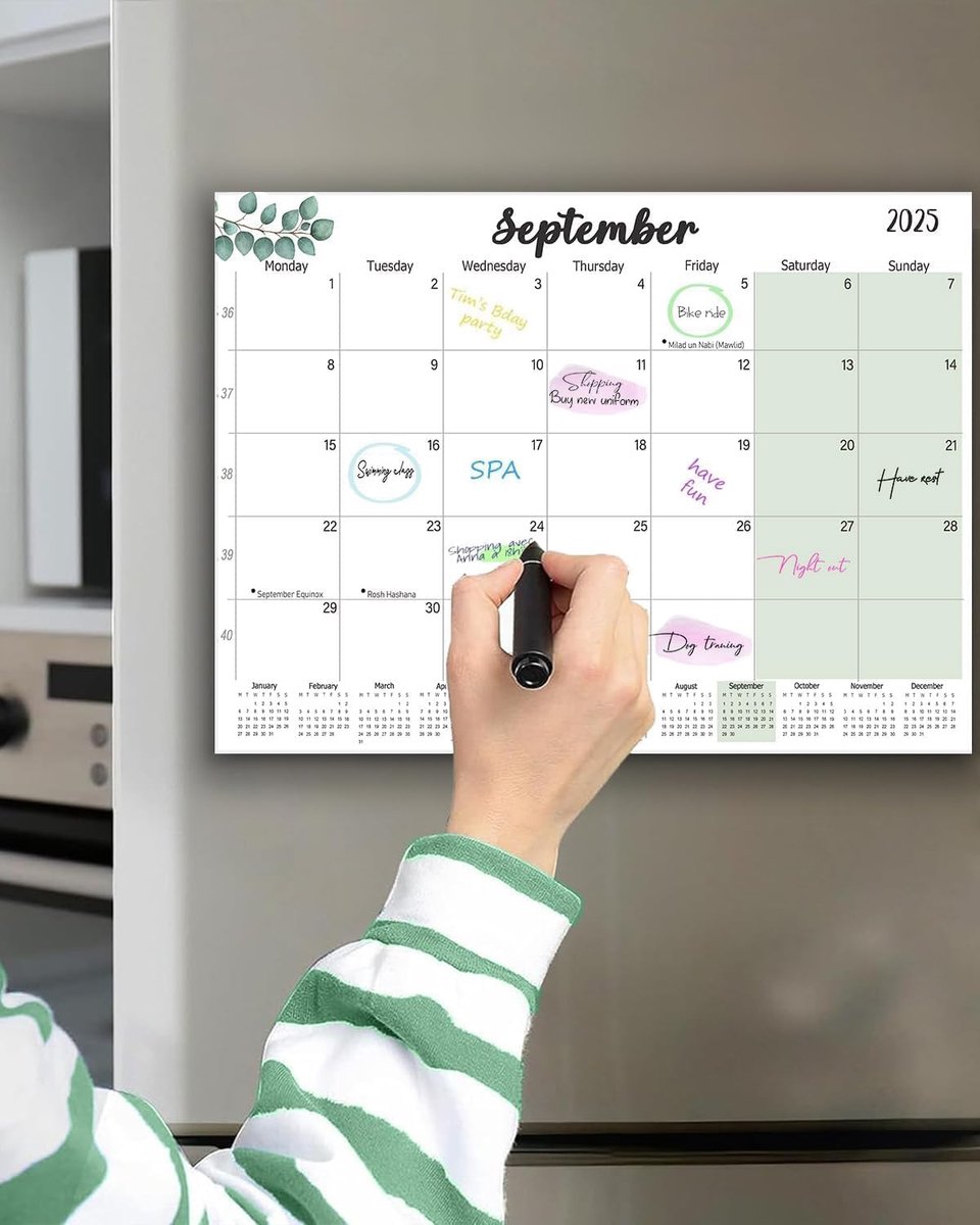 Kalender Voor Koelkast 2025 2026 A4, 18 Maanden Familiekalender Van Januari 2025 Tot Juni 2026, Maandkalender - Maandplanner Voor Thuis Of Op Kantoor (Engels)