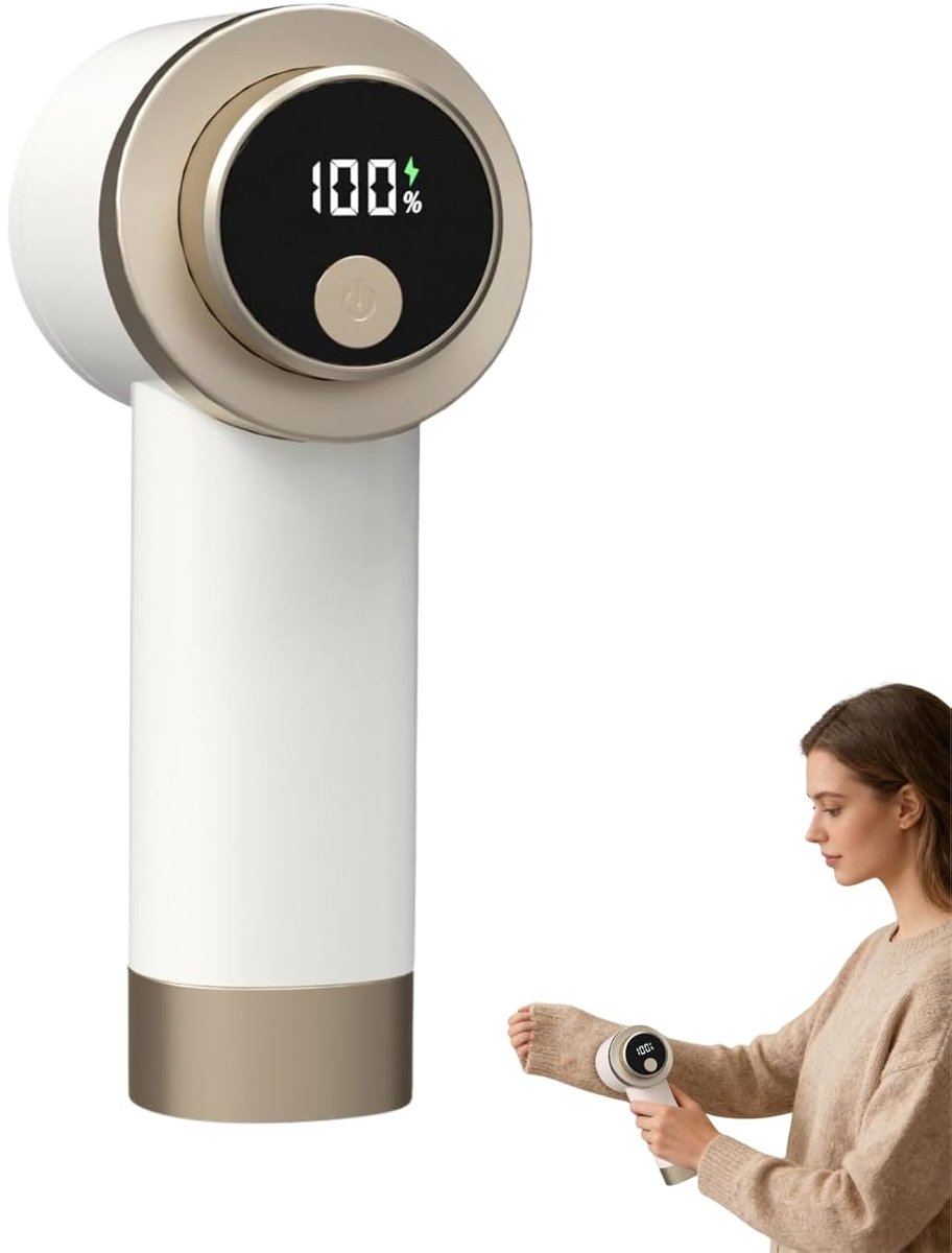 Pluisverwijderaar, oplaadbare textielpluisverwijderaar, 2-in-1 stofzuig- en scheertechnologie, met slim led-display, 3 instelbare snelheden, Geschikt voor kleding en banken (witgoud).