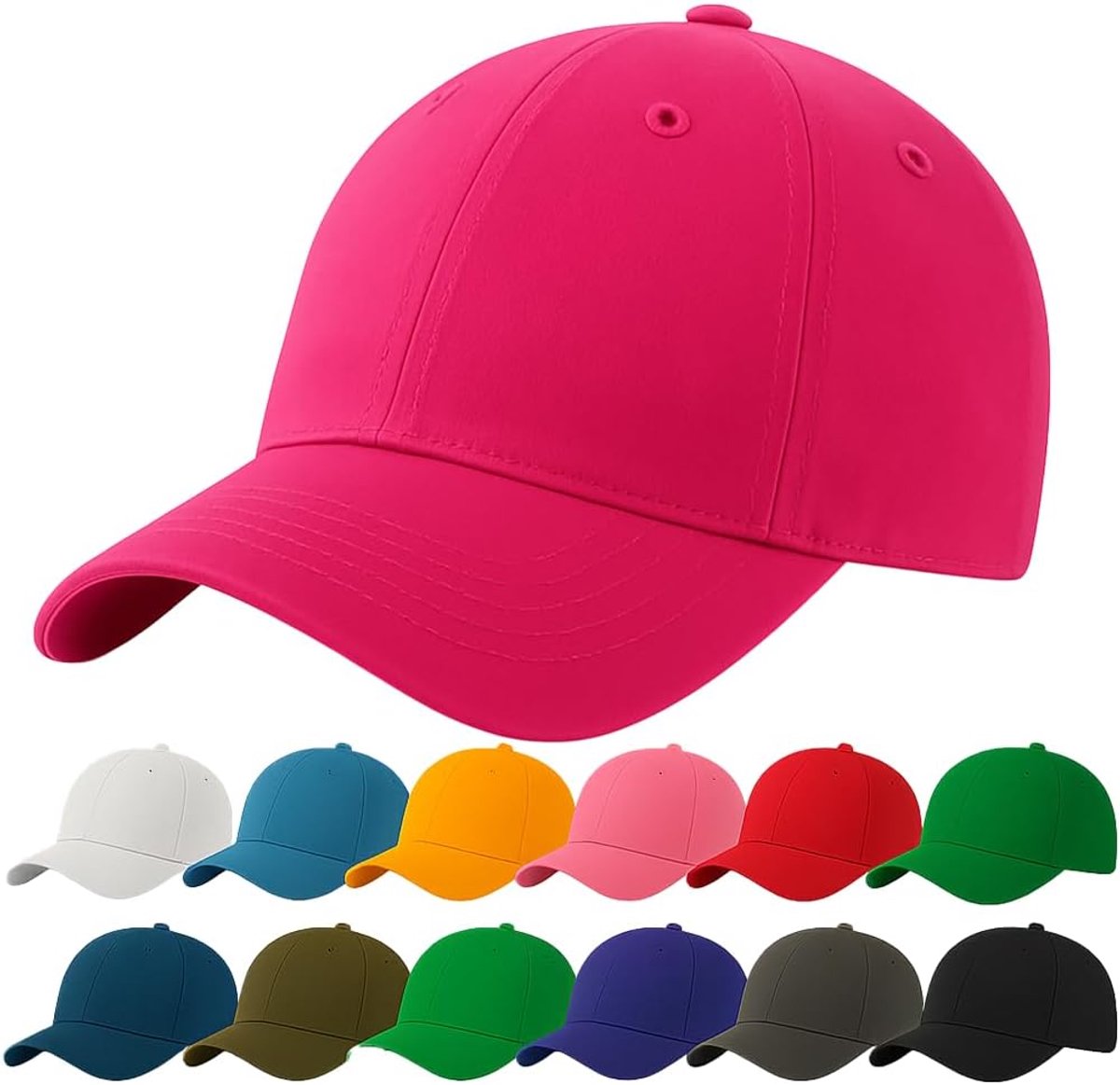 4sold Honkbalpet, uniseks baseballpet, klassiek-sportieve polostijl, casual cap, Fuchsia, one size
