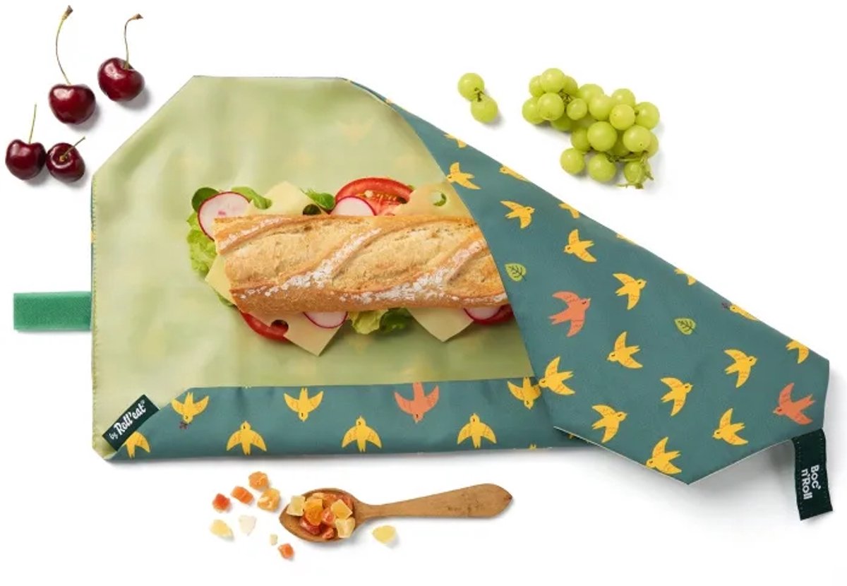 Boc’n’Roll Birds – Herbruikbaar Lunchzakje – Boterhamzakje – Wasbaar