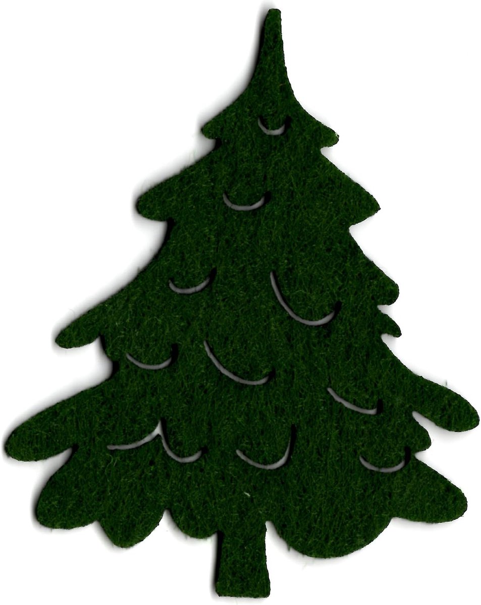 Knutsel-News strooidecoratie, 20 x wintersparren 80 mm, vilt/dengroen, groen, 8 cm
