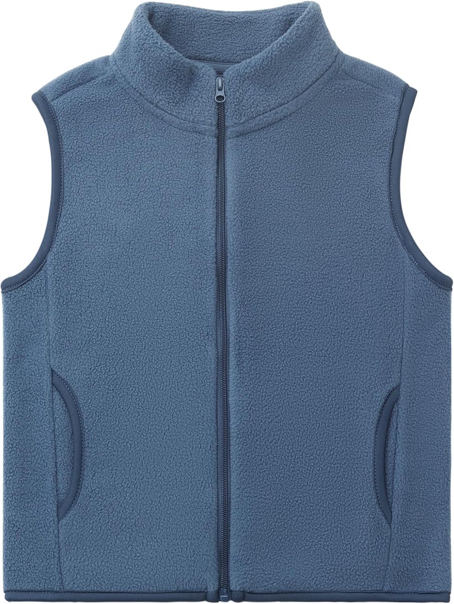 Fleecevest voor peuters en kinderen, volwassenen, mouwloze jas, opstaande kraag, winddicht, ritssluiting, polar fleece, solide ouder-kind, lichte kinderjas, bovenkleding, bovenkleding, bovenstukken,