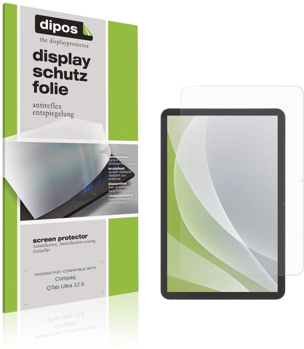 dipos – 2x Matte Beschermfolie geschikt voor Compaq QTab Ultra 12.6 | Krasbestendige & antireflecterende Screenprotector Ultra-Thin