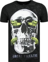 Local Fanatic Skull Snake - Fat T-shirt Hommes - 6326Z - Black Skull Snake - Fat T-shirt Hommes - 6326Z - Noir Hommes T-shirt Taille M